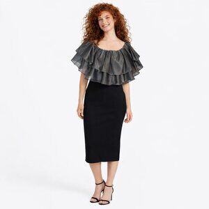 3/$30 NWT Choosy Extra Small Off-Shoulder Ruffle Crop Top Polyester Spandex Blen